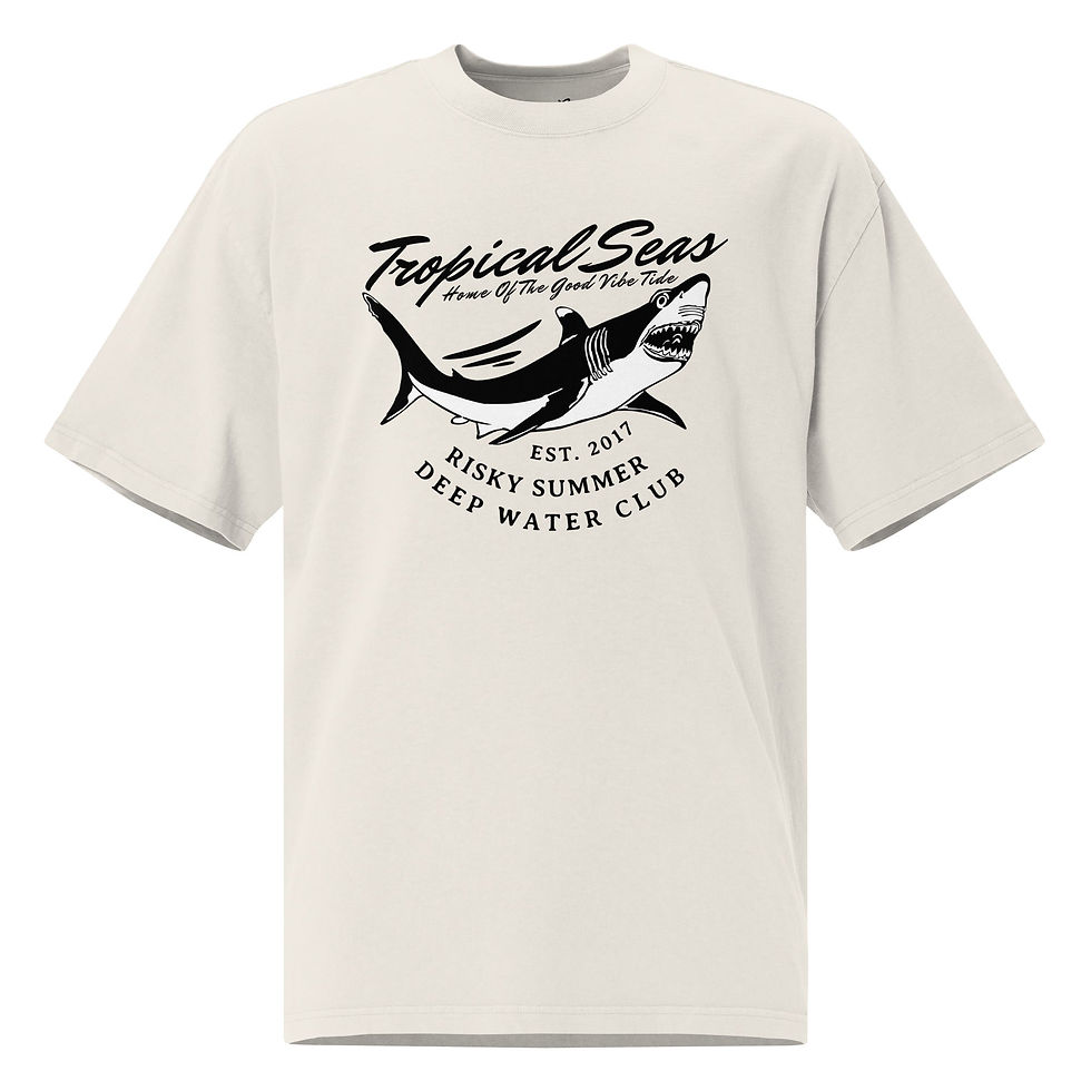 Miniatura: Oversized Sharky Deep Water Club faded t-shirt