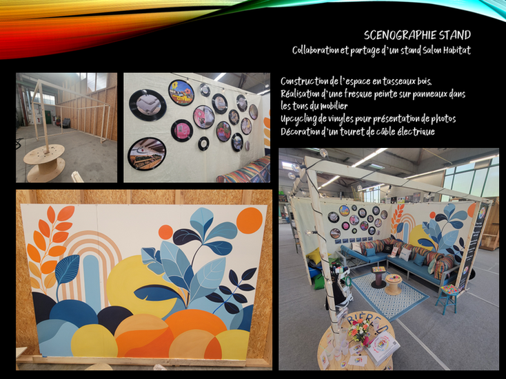 stand, agencement, décoration, fresque, conception, pose