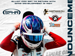 Elliot Cox Returns to SFHR Development for USF2000 Event at Lucas Oil Indianapolis Raceway Park