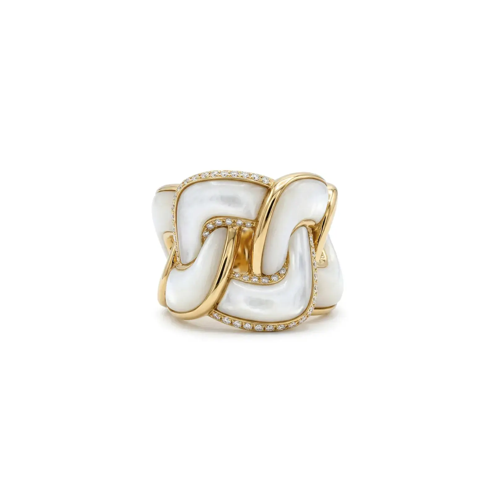 Anillo Bruxelles – Nacar y Diamantes en Oro