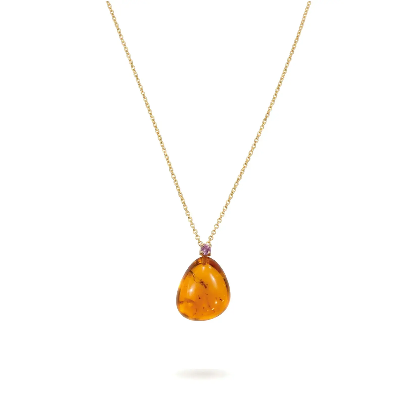 Collar Bruxelles – Gota Naranja en Oro