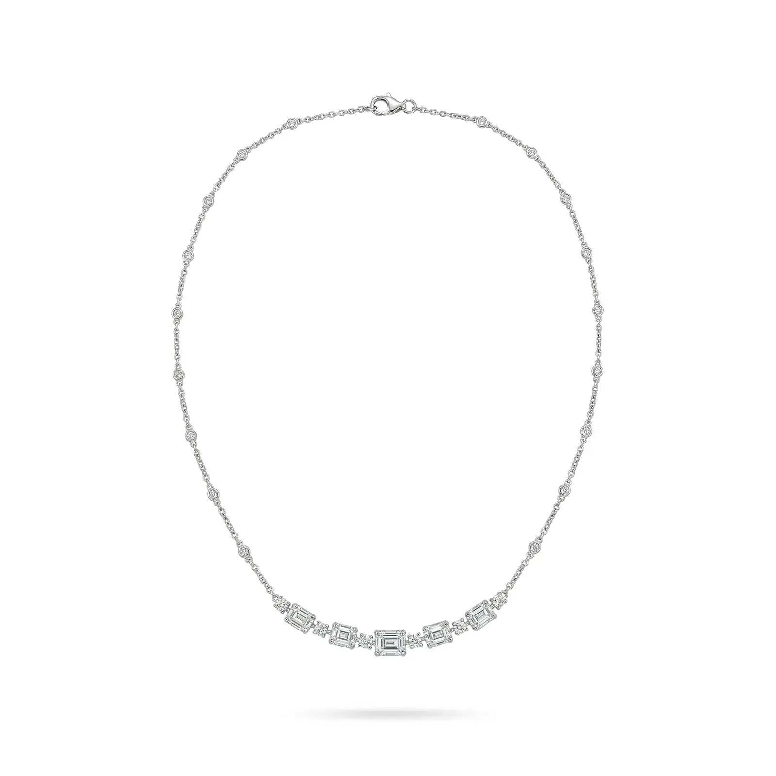 Collar Paris – Línea Baguette en Oro Blanco