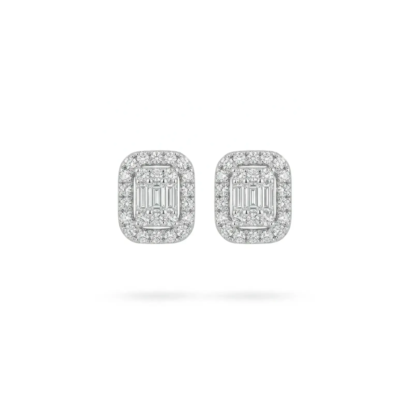 Aros Essentiels – Pavé Baguette en Oro Blanco