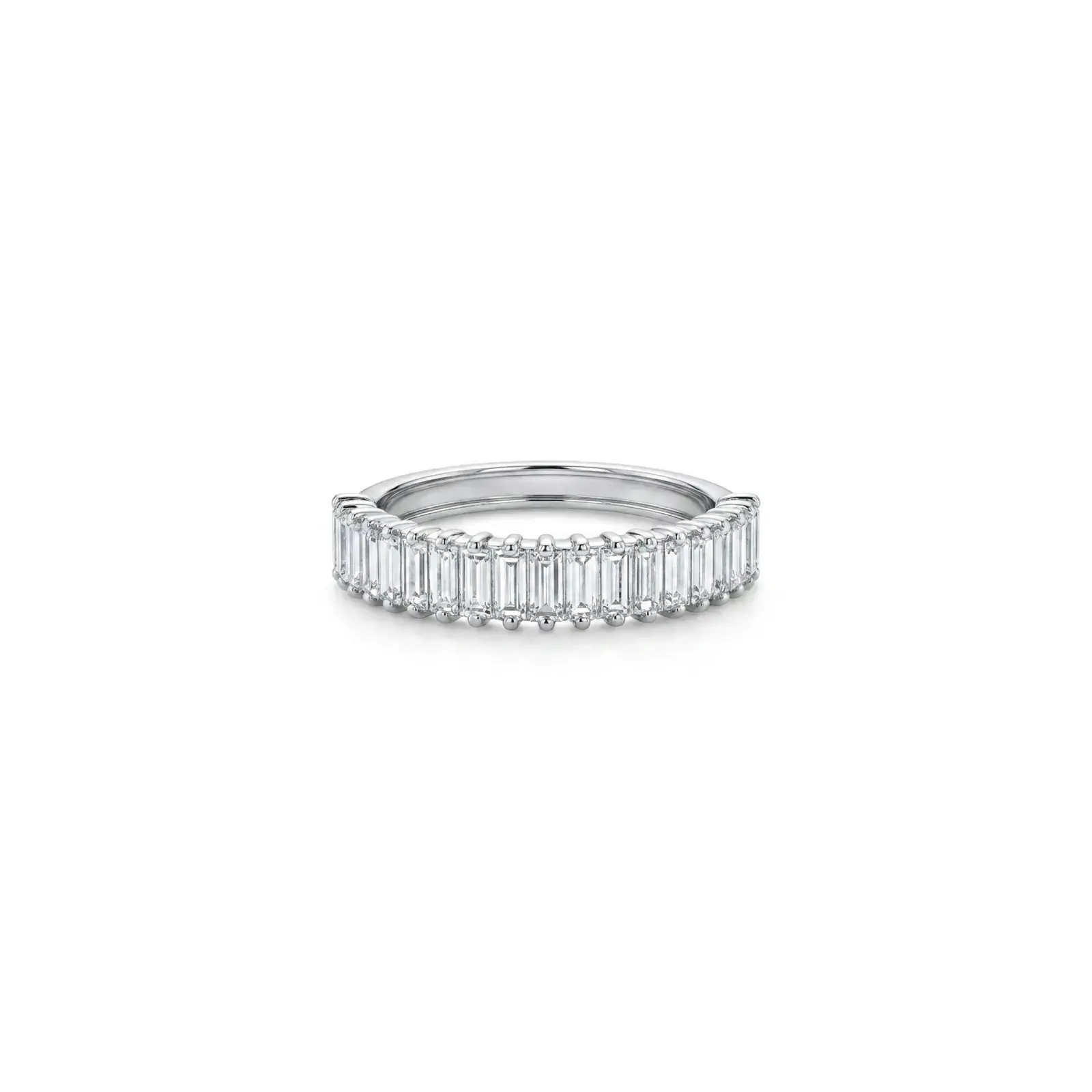 Anillo Fiancés – Media Eternidad Baguette en Platino