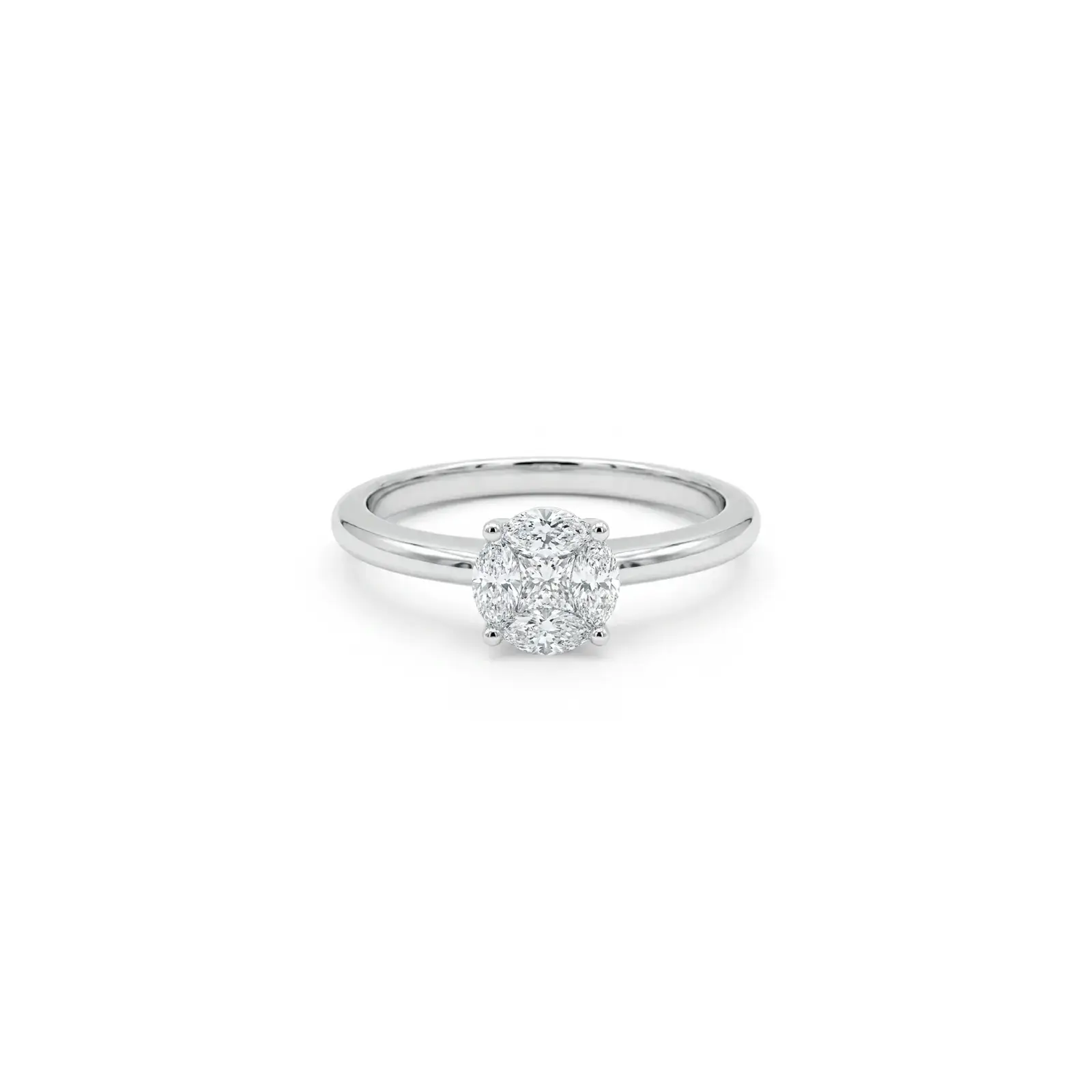 Anillo Fiancés – Solitario en Oro Blanco
