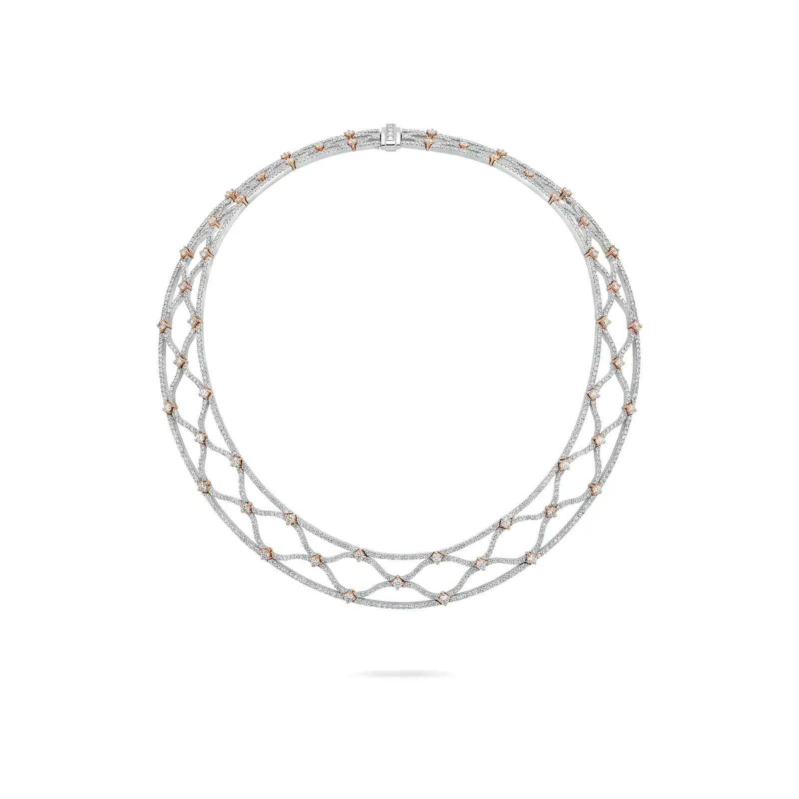 Collar Privé – Armonía de Diamantes Blancos y Rosas