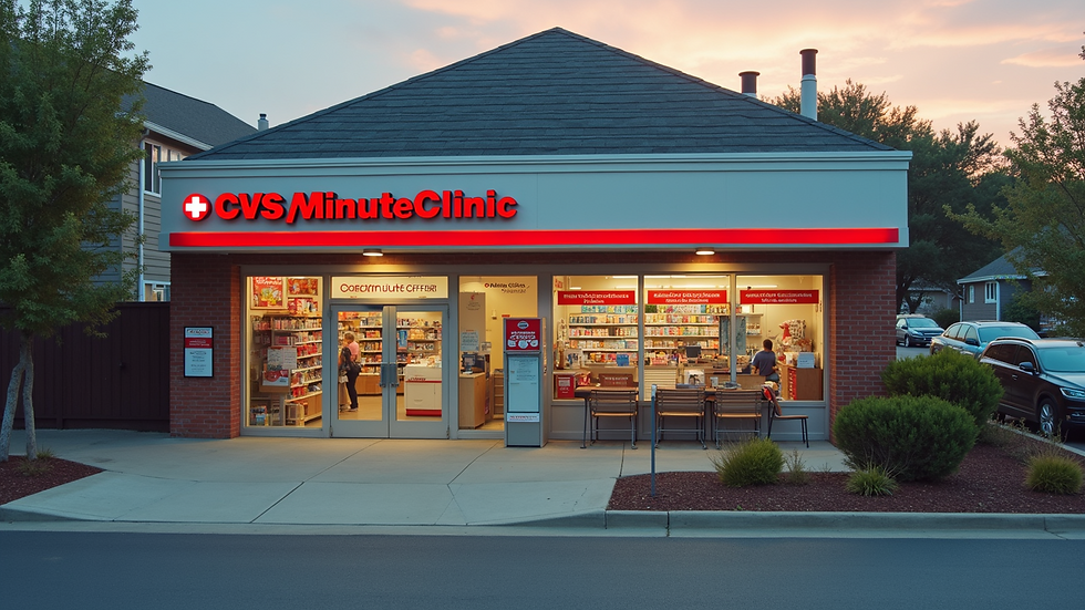 High angle view of a CVS MinuteClinic exterior