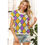 Thumbnail: Plus Mardi Gras Colorful Diamond Checker Sleeveless Knitting
