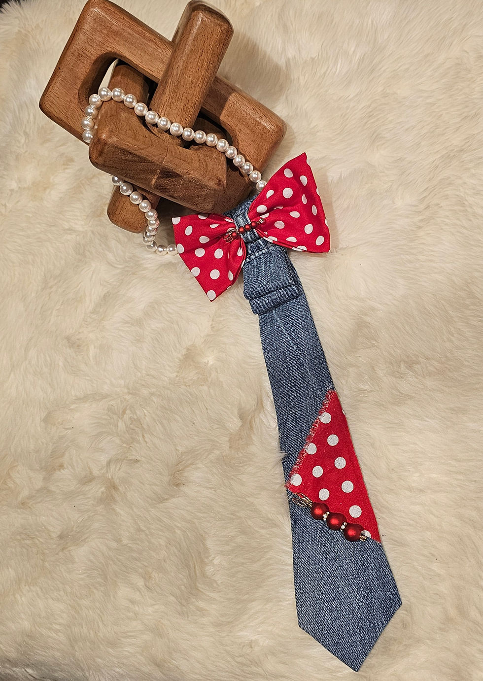 Thumbnail: Denim "Bow" Ties (Pearls not included)