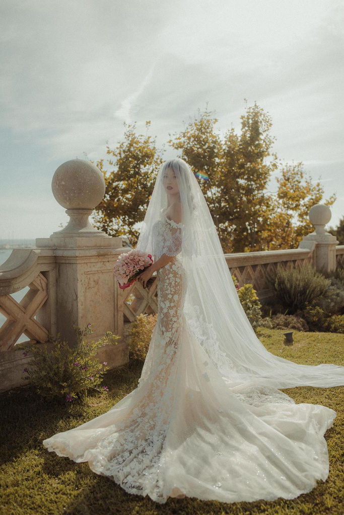 bride in the field
