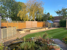 Wooden garden with raised beds and a glasshouse, Garden Design, Dk Landscapes Nottin