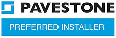 PAVESTONE Preferred Installer logo in blue and black colors for paving solutions.