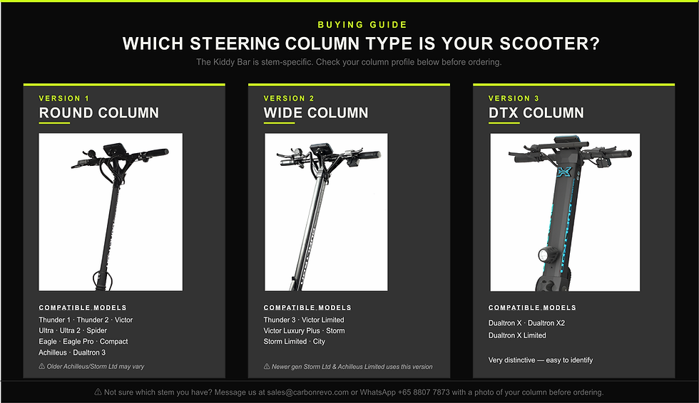 Thumbnail: Dualtron Kiddy Bar | Round Steering Column | Carbon Fibre | For Bags & Lights