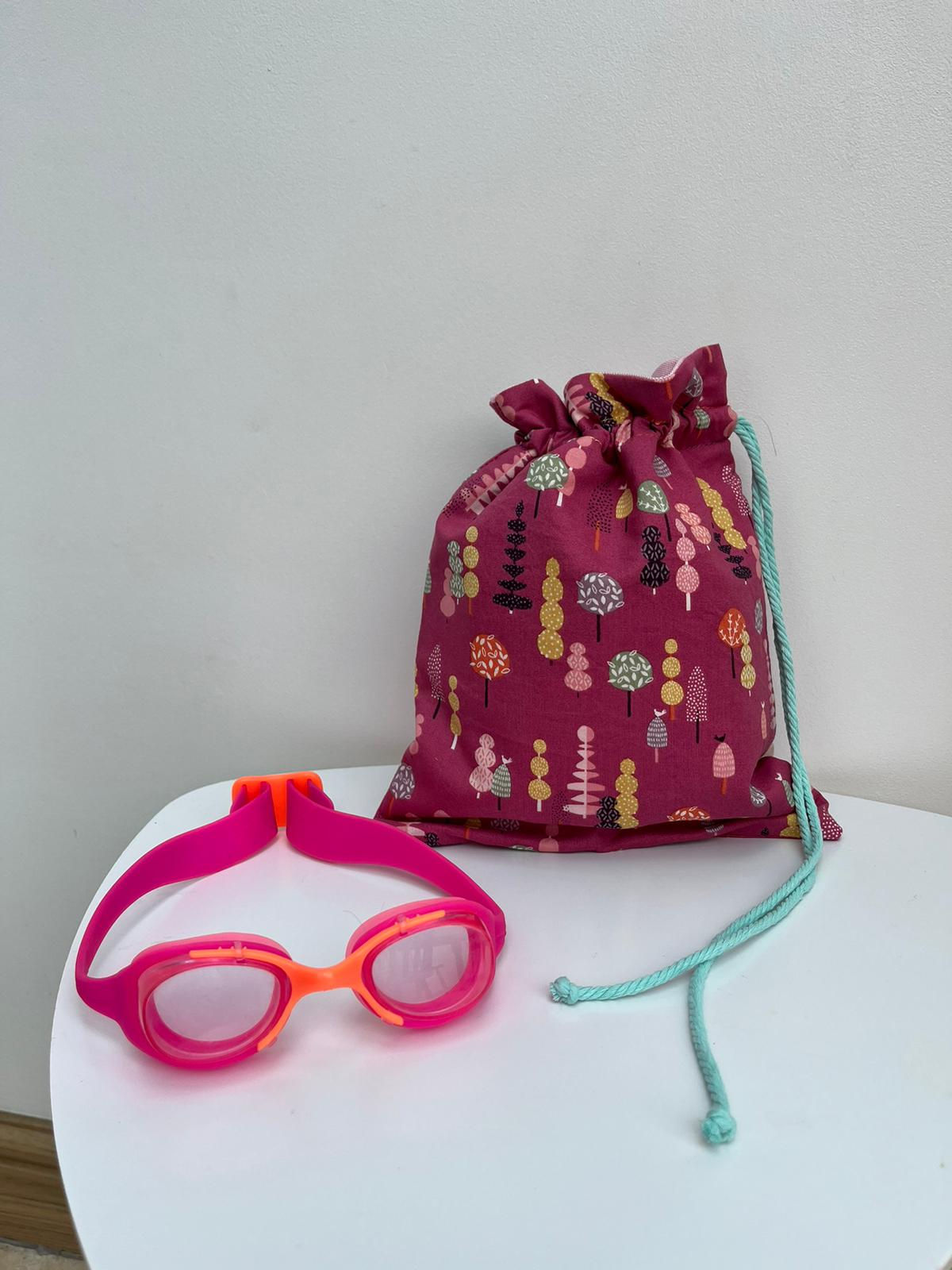 Wet (swimsuit) bags - Pink Forest