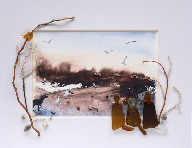 Seaglass art, Helena Foll South Australian art Not today....JPG