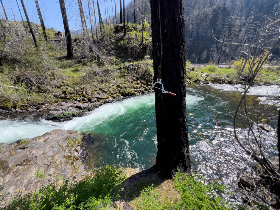 Rope & handle at river edge #3