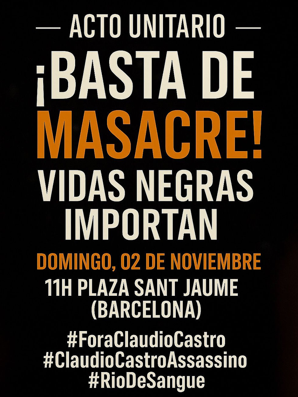 Masacre en Rio de Janeiro: la mayor del siglo XXI en Brasil provoca movilización de la comunidad brasileña en Cataluña