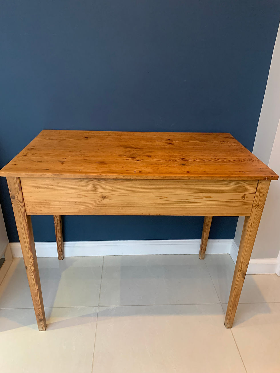 Thumbnail: Antique Country Pine Side Table rear view