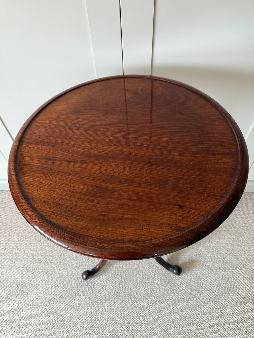 Thumbnail: Victorian Mahogany Tripod Table on a Barley Twist Support