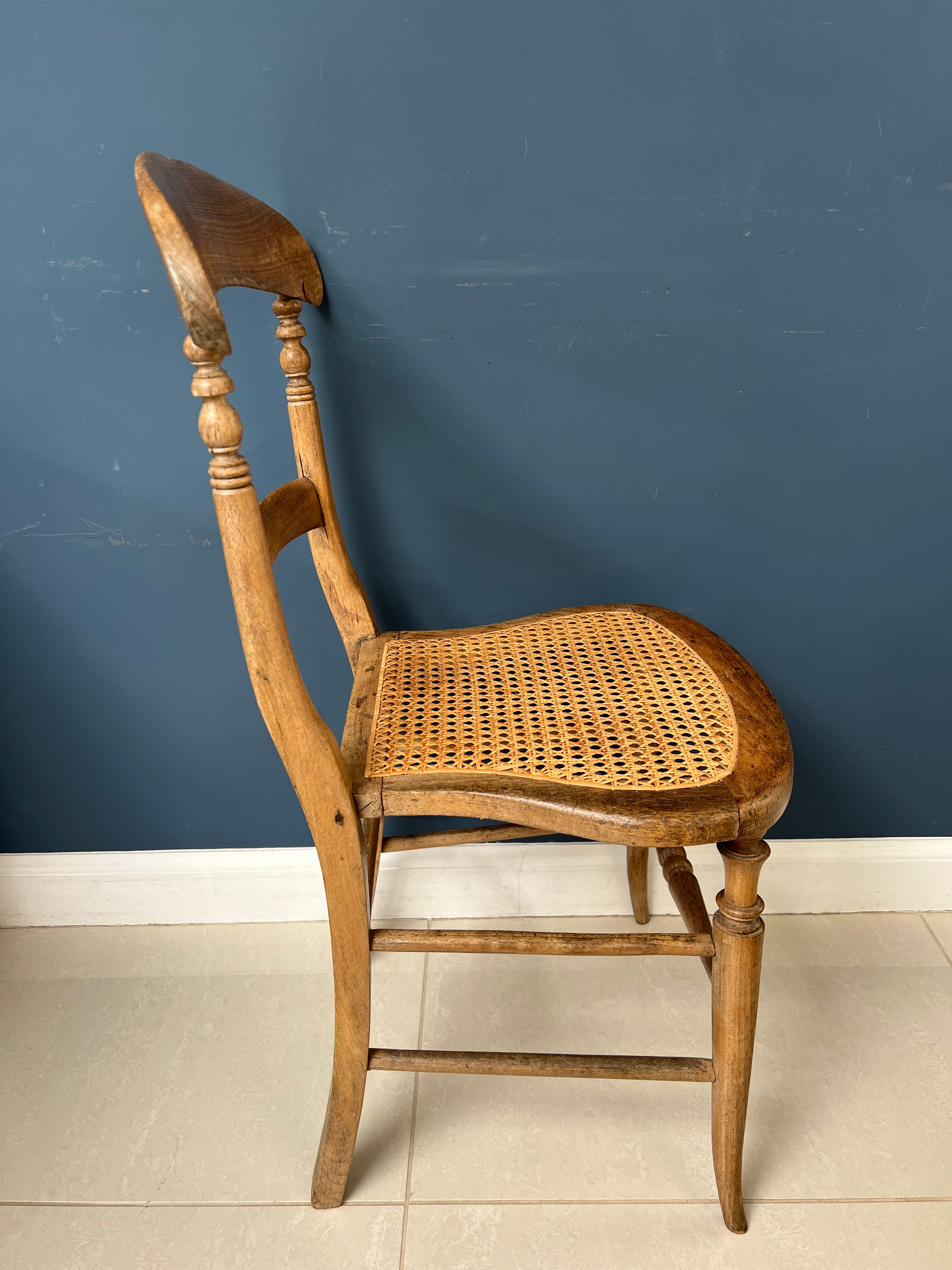 antique cane seated bedroom chair