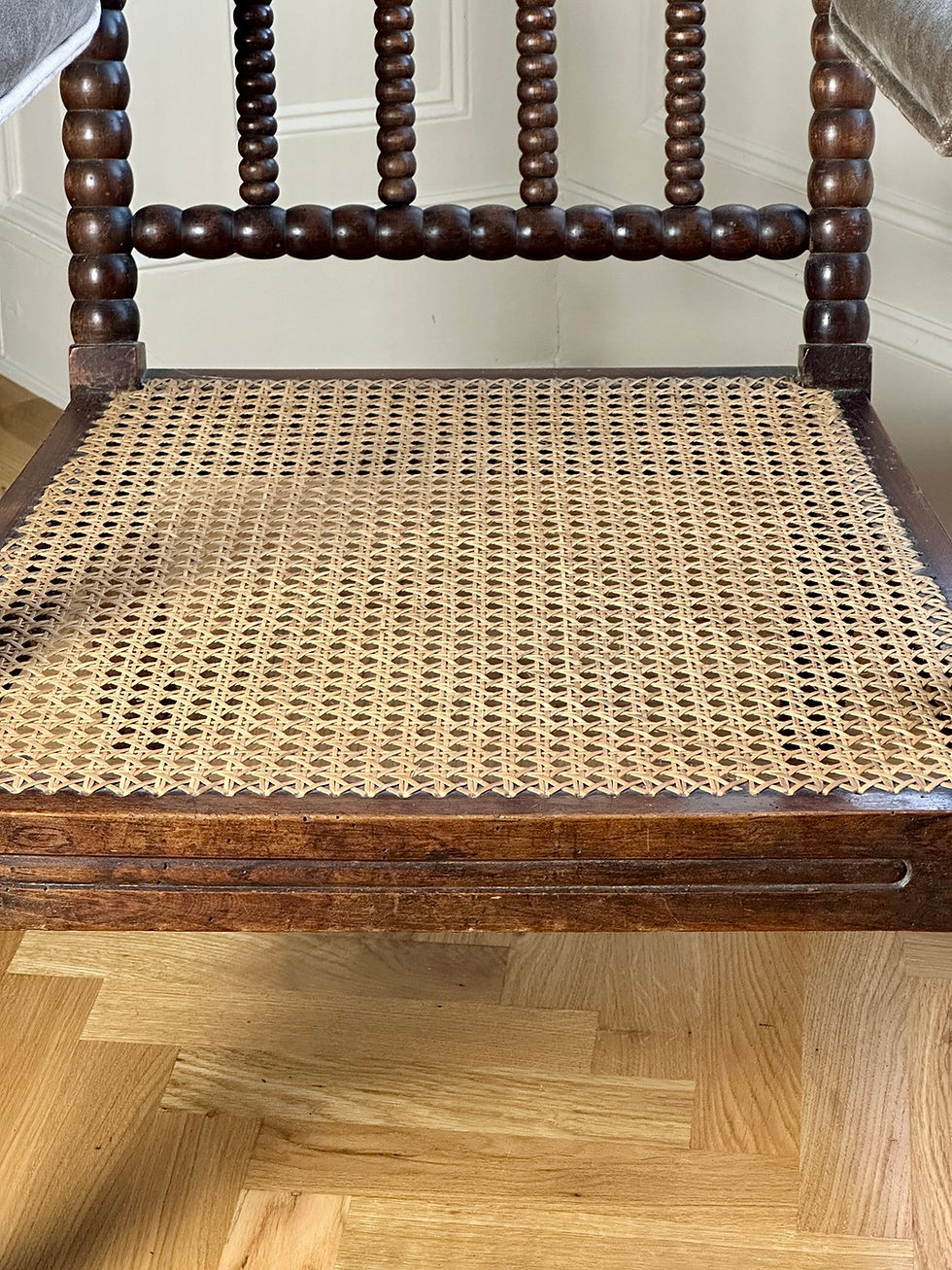 Thumbnail: antique bobbin armchair english