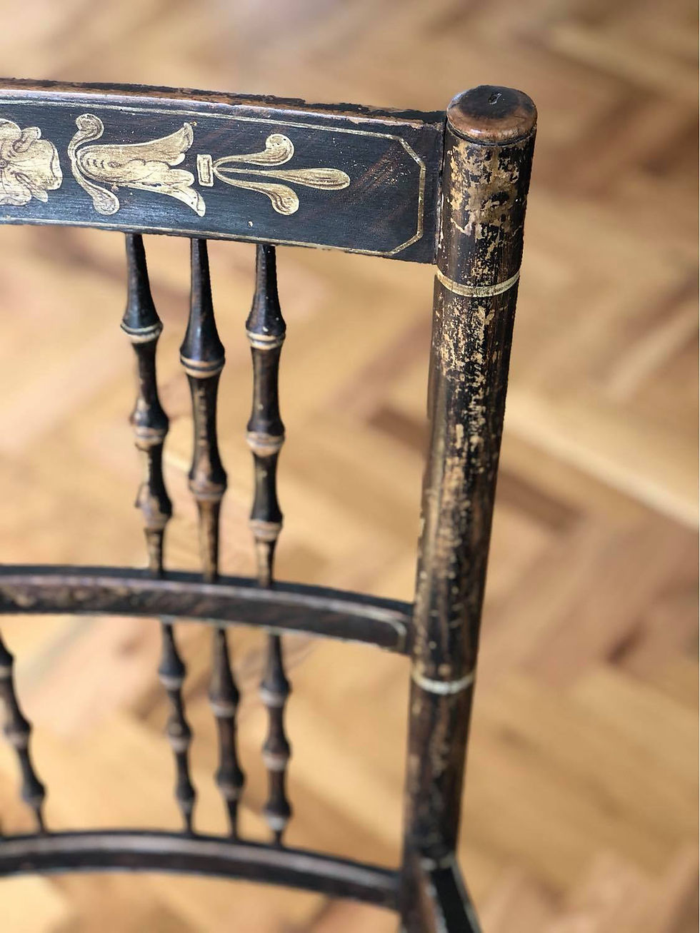 Thumbnail: antique wooden armchair