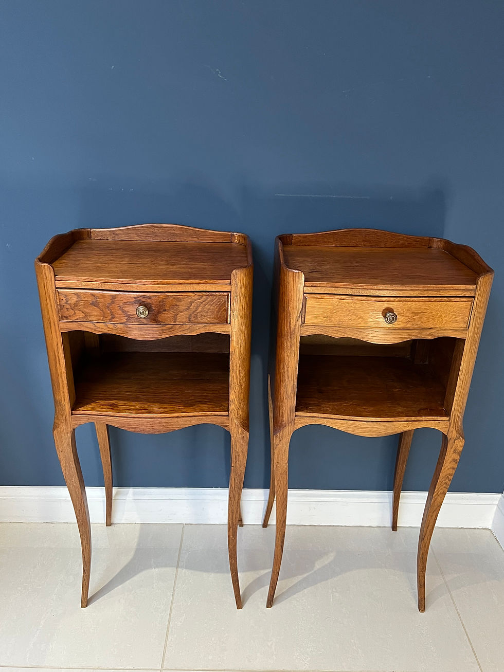 Thumbnail: Pair of Antique Oak French Bedside Tables