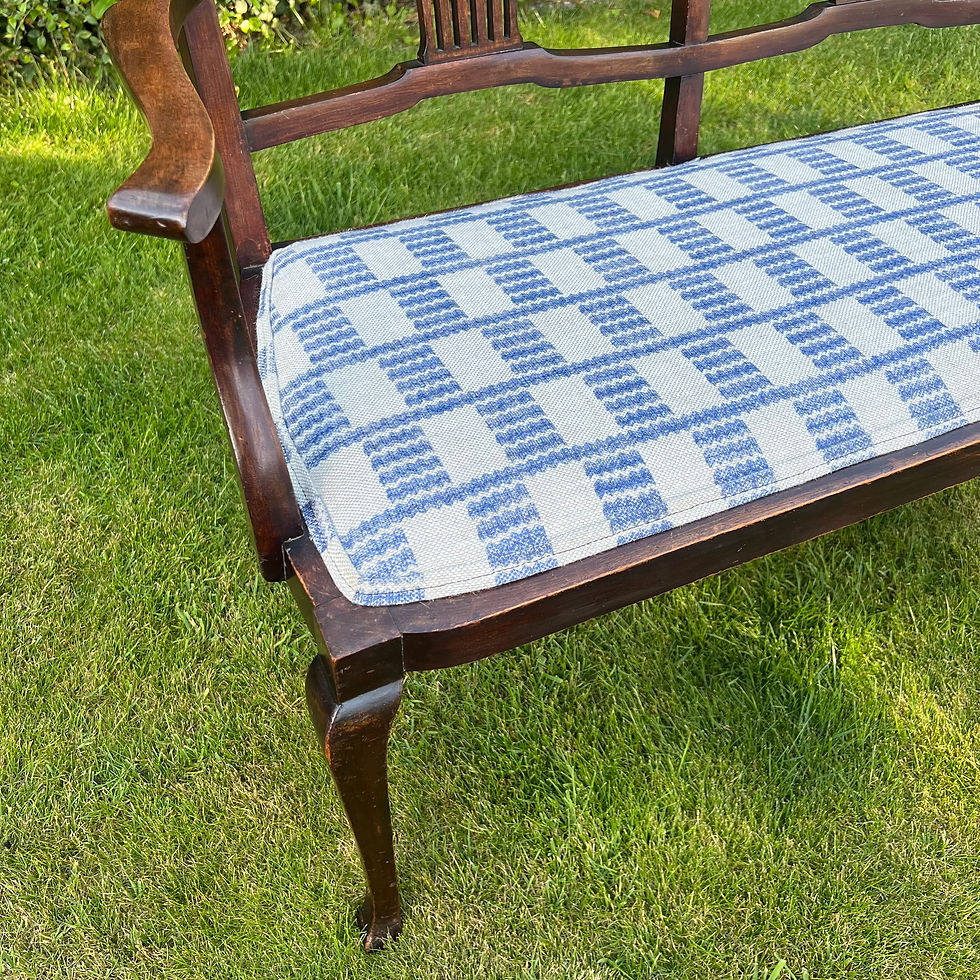 Thumbnail: Edwardian Mahogany Two-Seater Salon Sofa or Settee