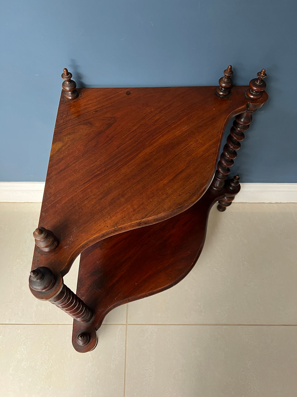 Thumbnail: Victorian Mahogany Corner Whatnot top view