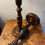 Thumbnail: A pair of Edwardian Antique Oak Barley Twist Candlesticks