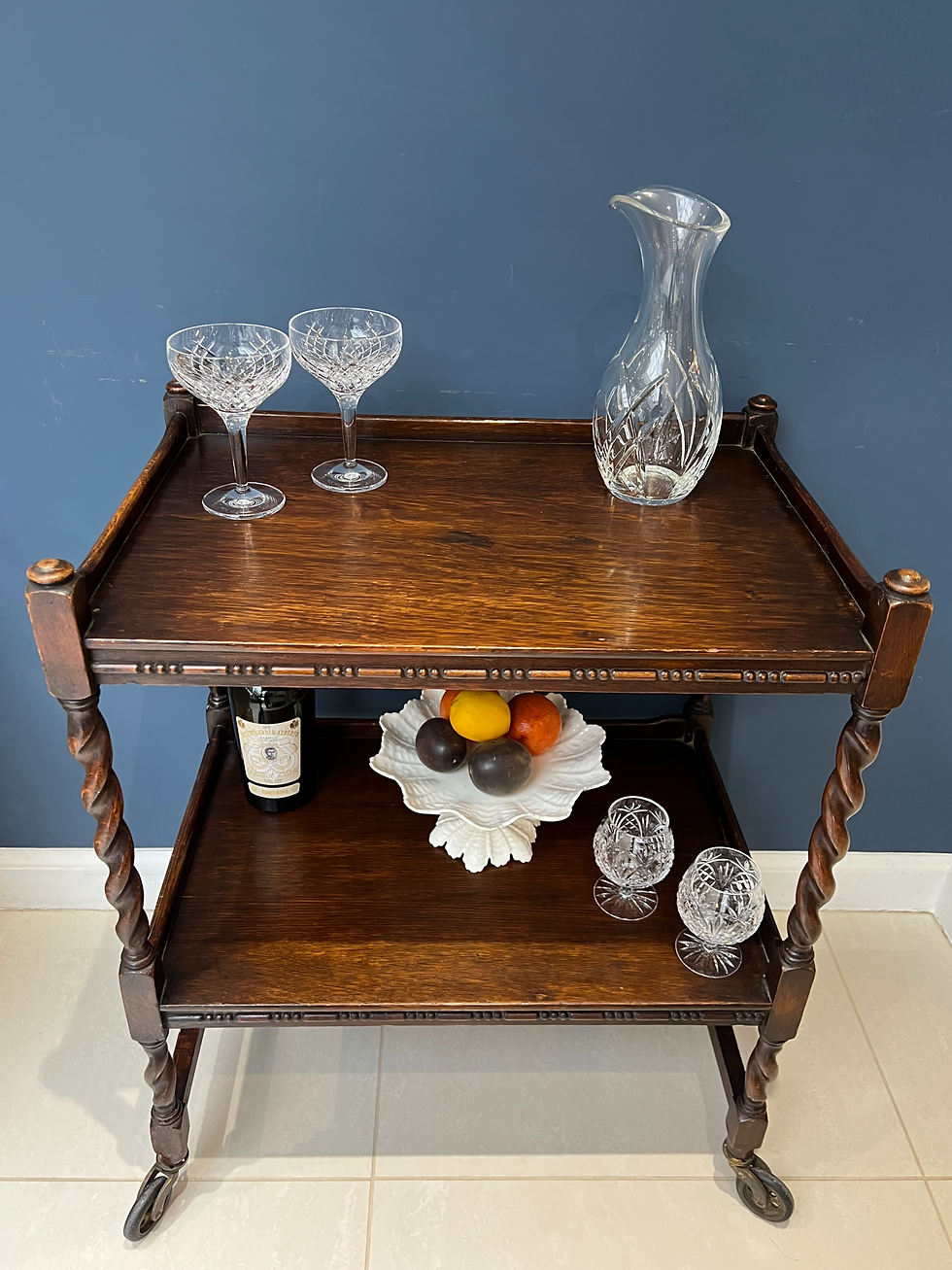 Thumbnail: Edwardian Drinks Trolley on Barley Twist Legs