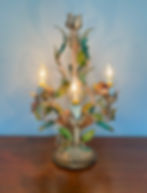 Thumbnail: mid-century italian toleware floral table lamp
