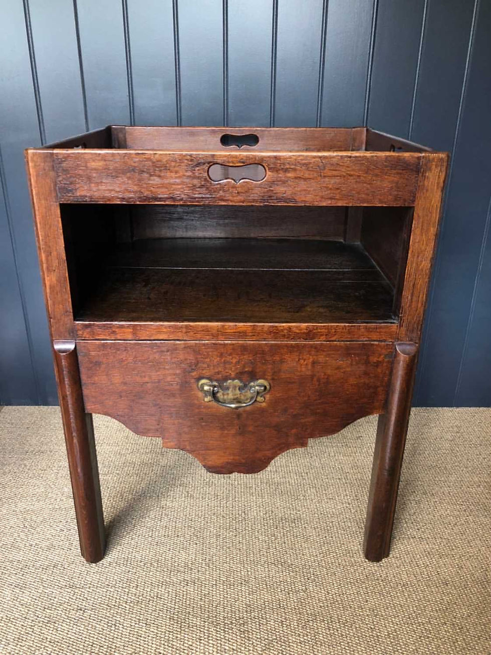 Thumbnail: Georgian Oak Pot Cupboard or Bedside Table