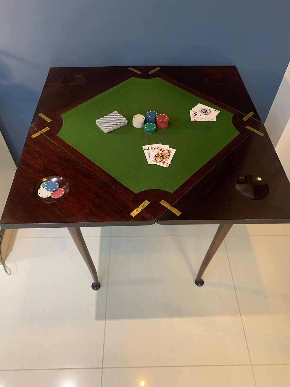 Thumbnail: Edwardian Mahogany Envelope Card or Games Table baize top