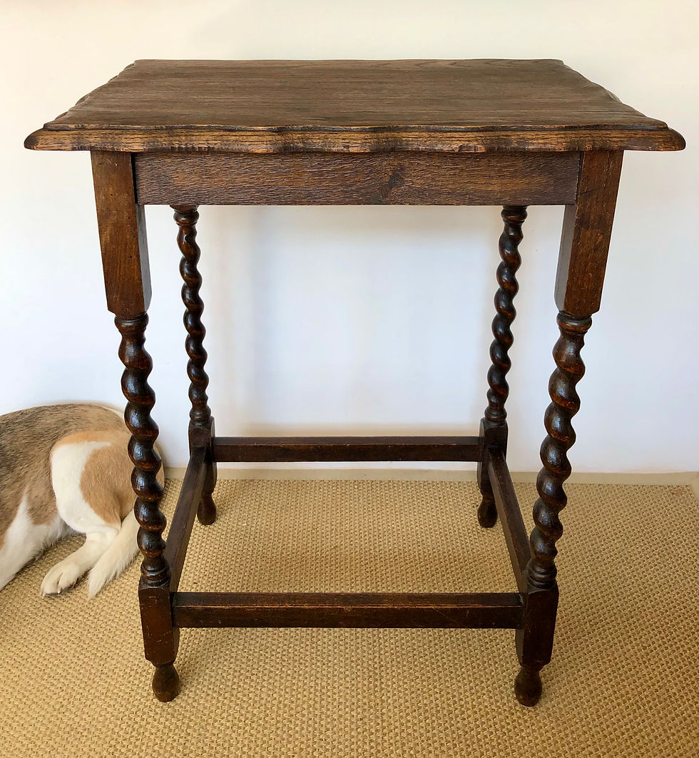 Thumbnail: Scalloped Edge Barley Twist Side Antique Table