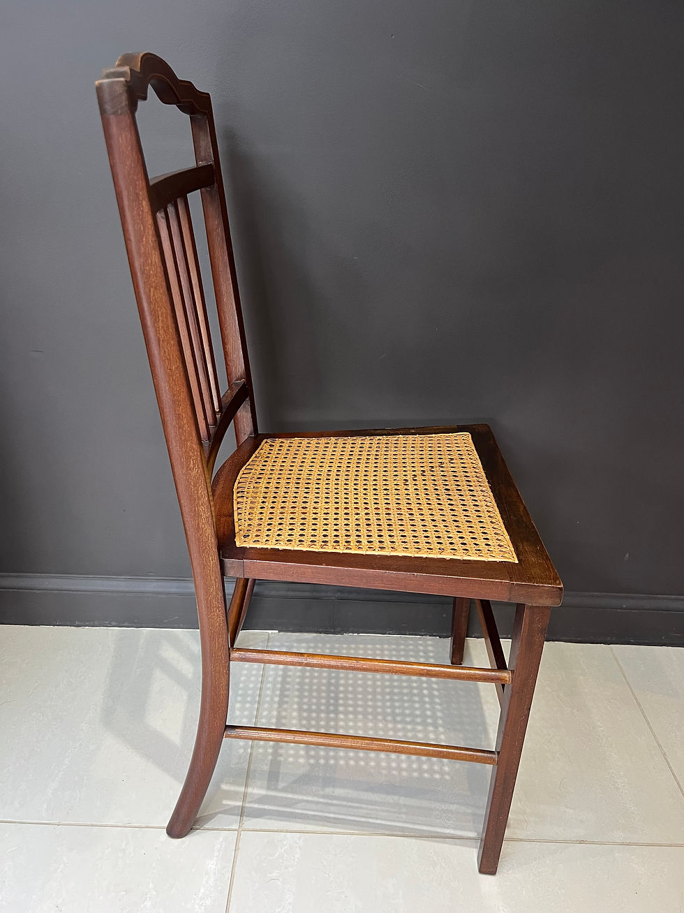 Thumbnail: Pair of Mahogany Cane Seat Chairs