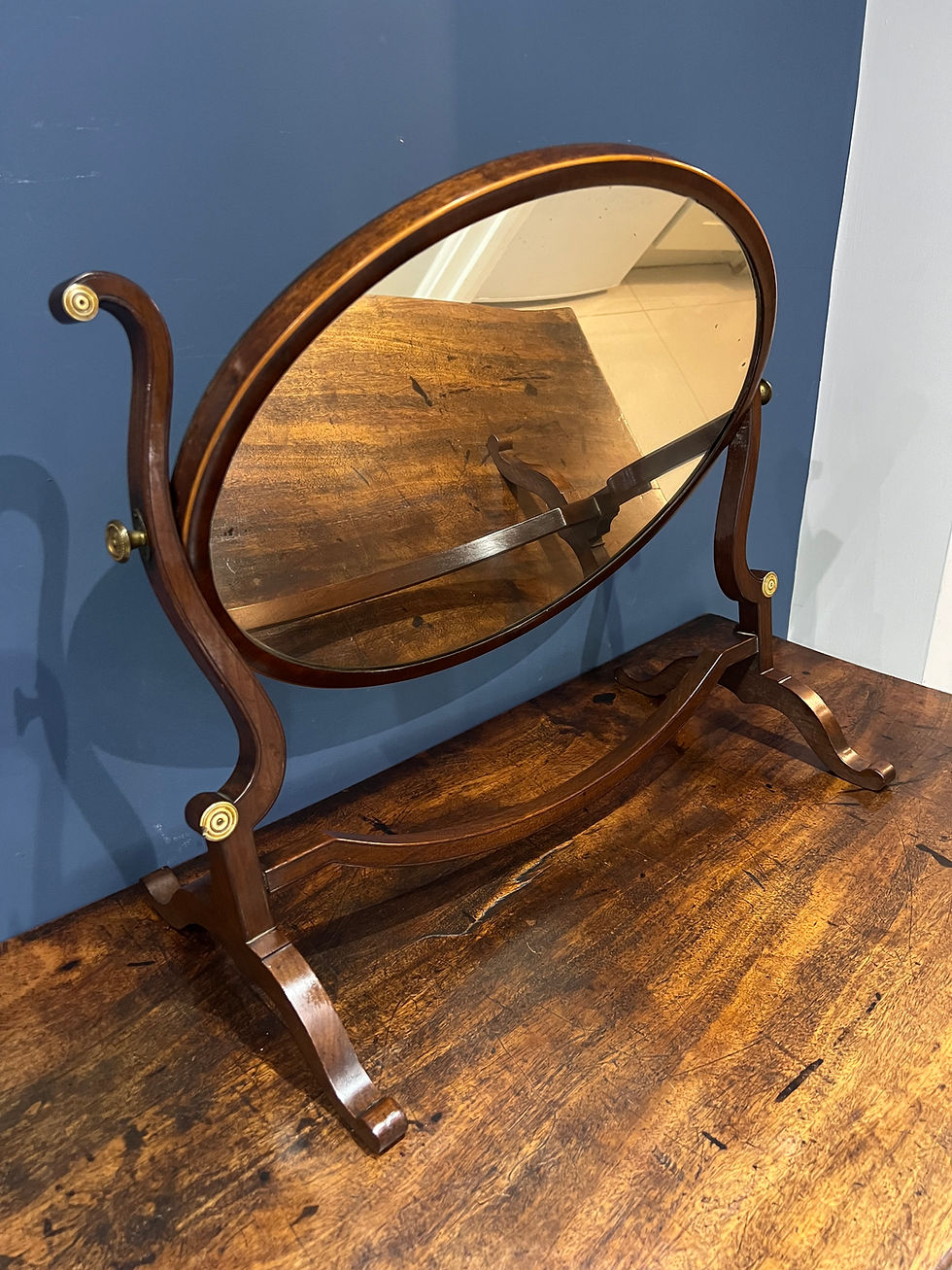 Thumbnail: 19th Century Oval Swing Dressing Table Mirror