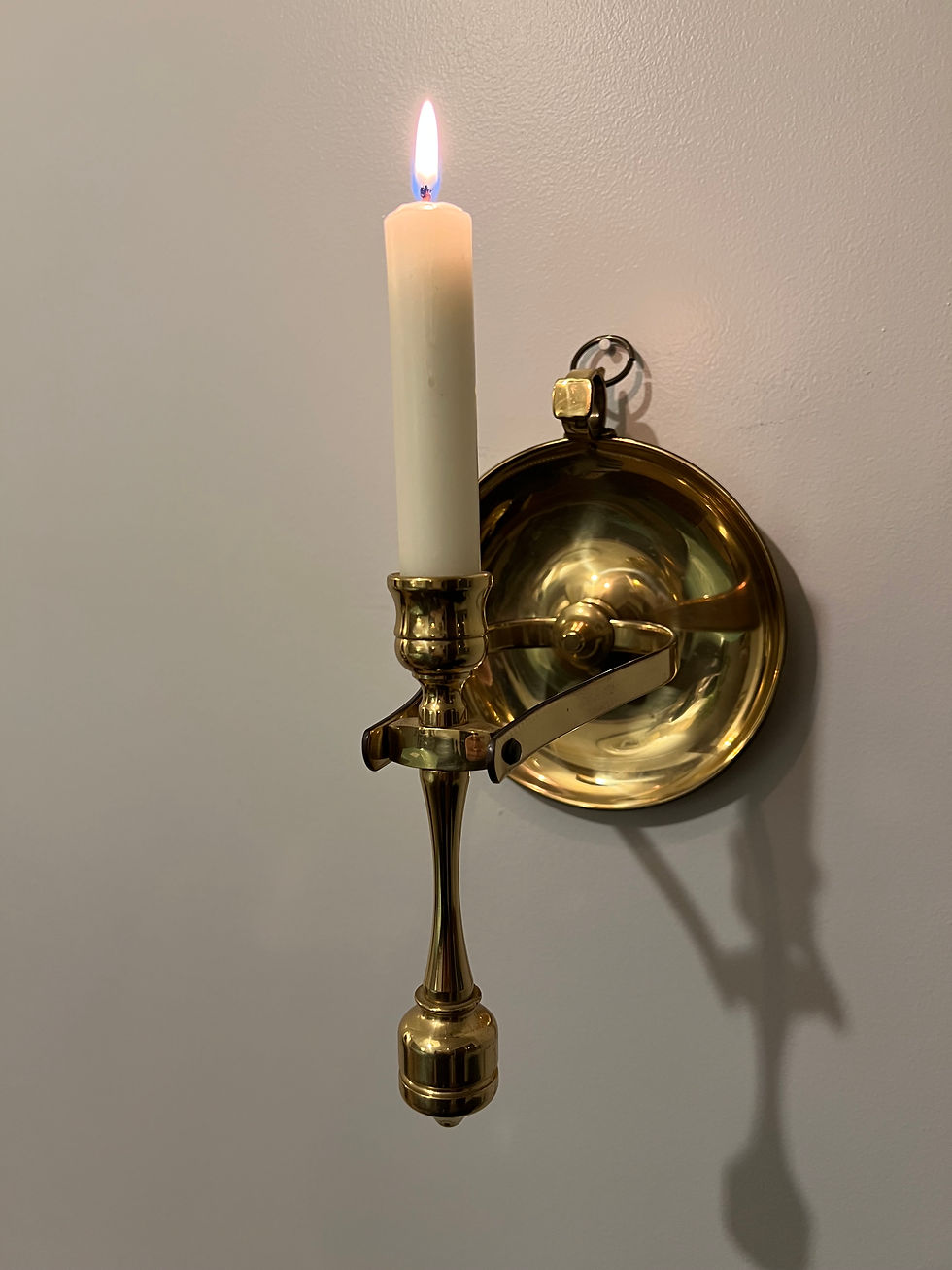 Thumbnail: Antique Brass Gimbal Wall Sconce side view