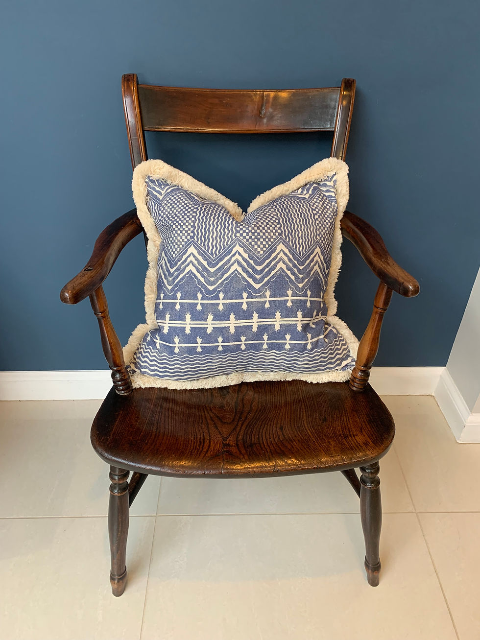 Thumbnail: antique oxford windsor chair with cushion