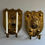 Thumbnail: Pair of Antique Swedish Repoussé Brass Sconces