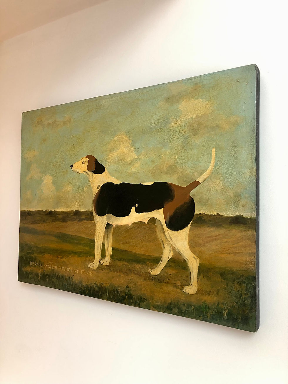 Thumbnail: folk art naive dog oil painting