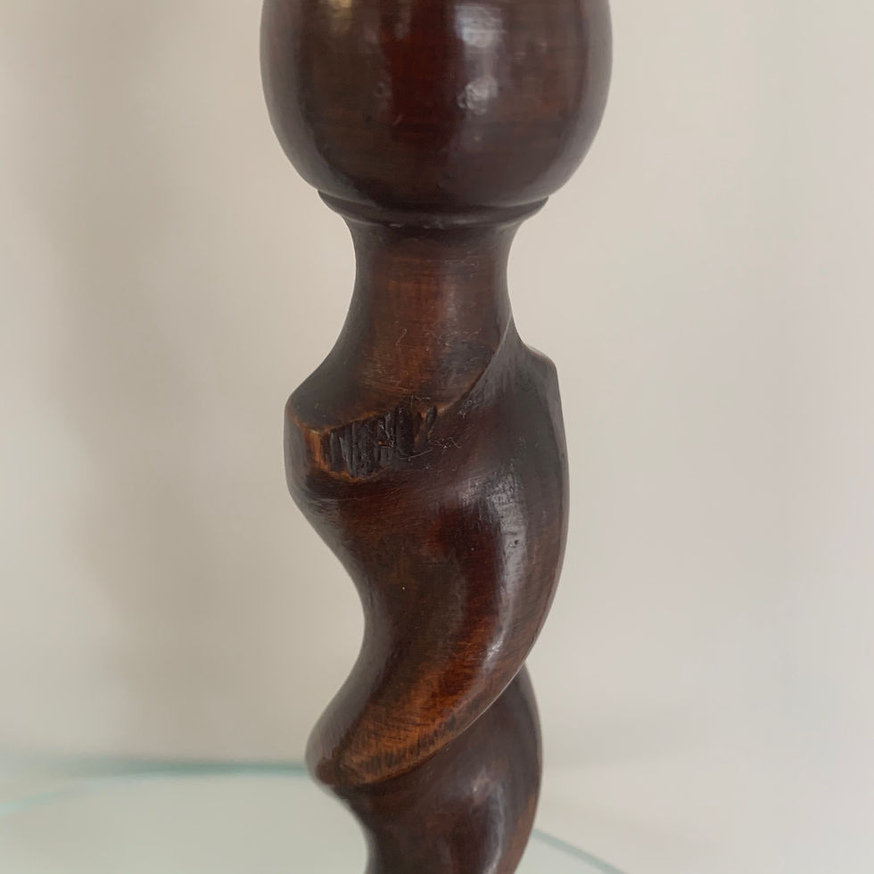Thumbnail: Pair of Edwardian Oak Barley Twist Candlesticks