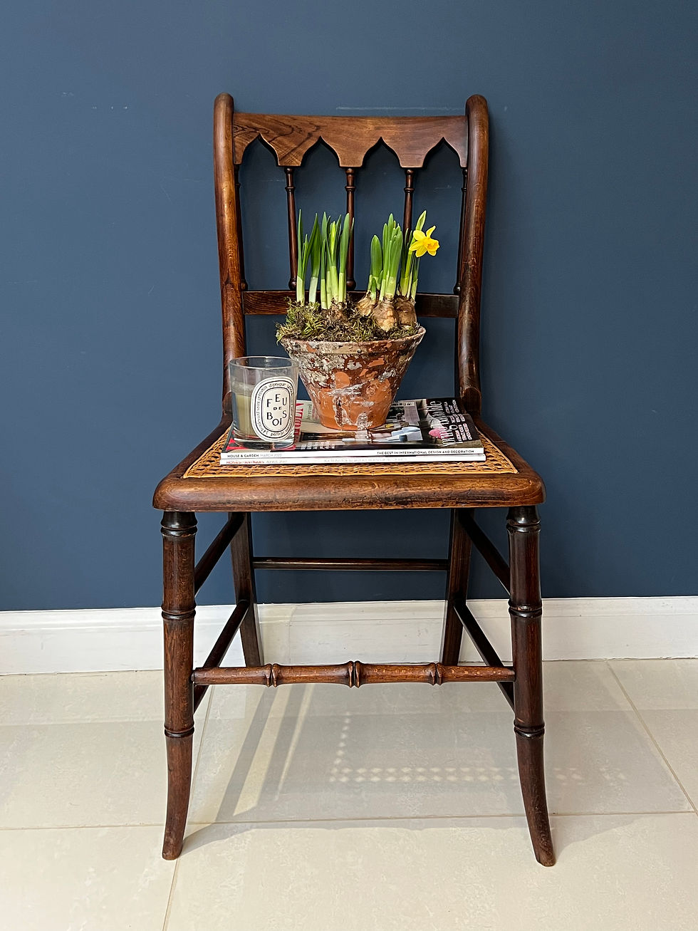 Thumbnail: Victorian Arts and Crafts Cane Seated Chair
