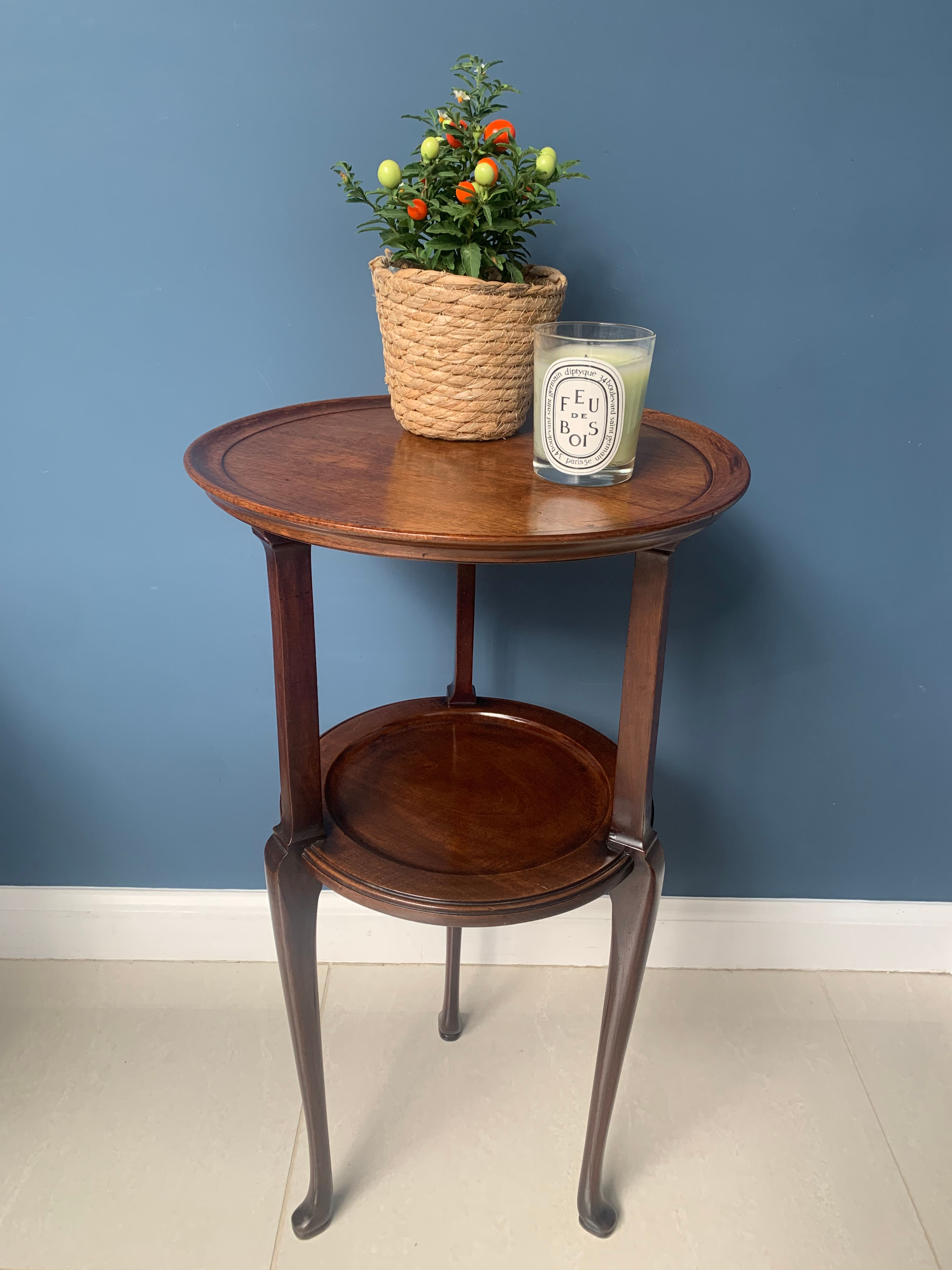 Edwardian Antique Mahogany Two Tier Occasional Table