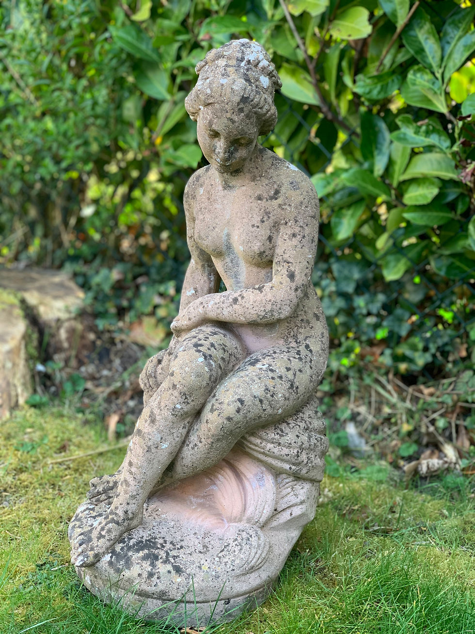 Thumbnail: Mid-Century Weathered Stone Garden Statue
