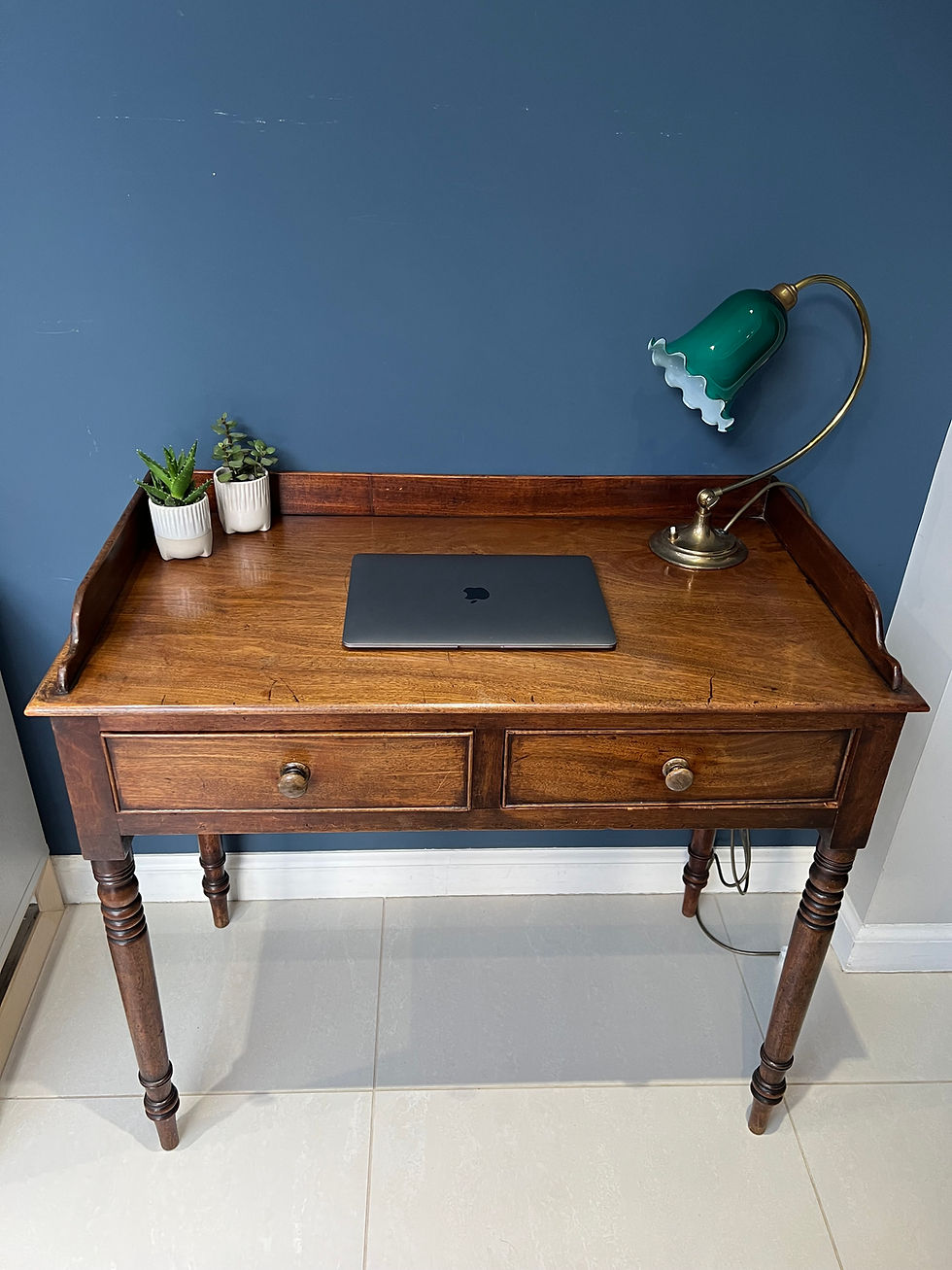 Thumbnail: Regency Mahogany Galleried Desk or Writing Table