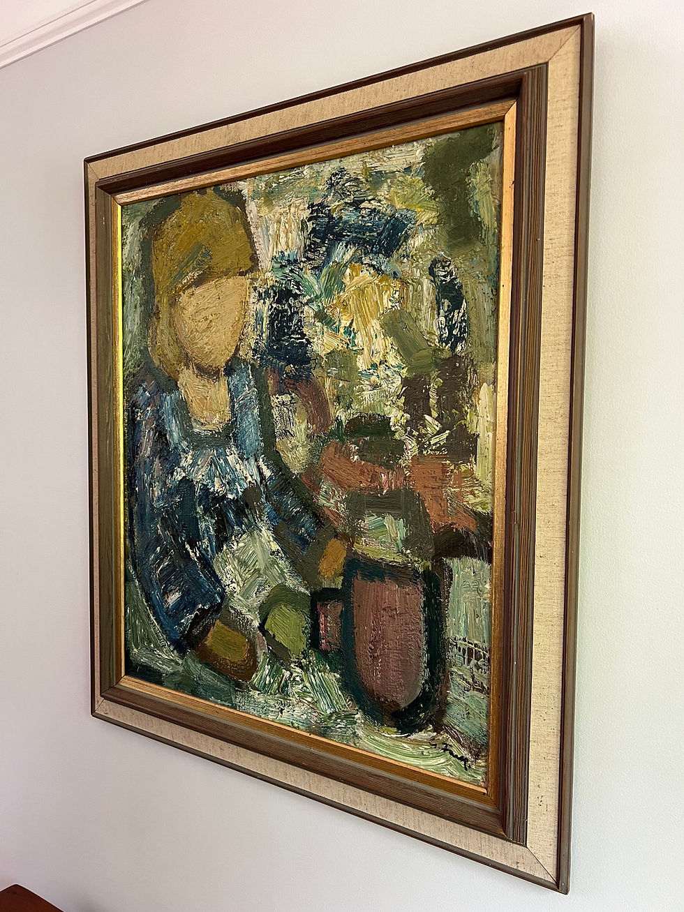 Thumbnail: GÖSTA FALK - 'Woman with Cup' Framed Oil Painting