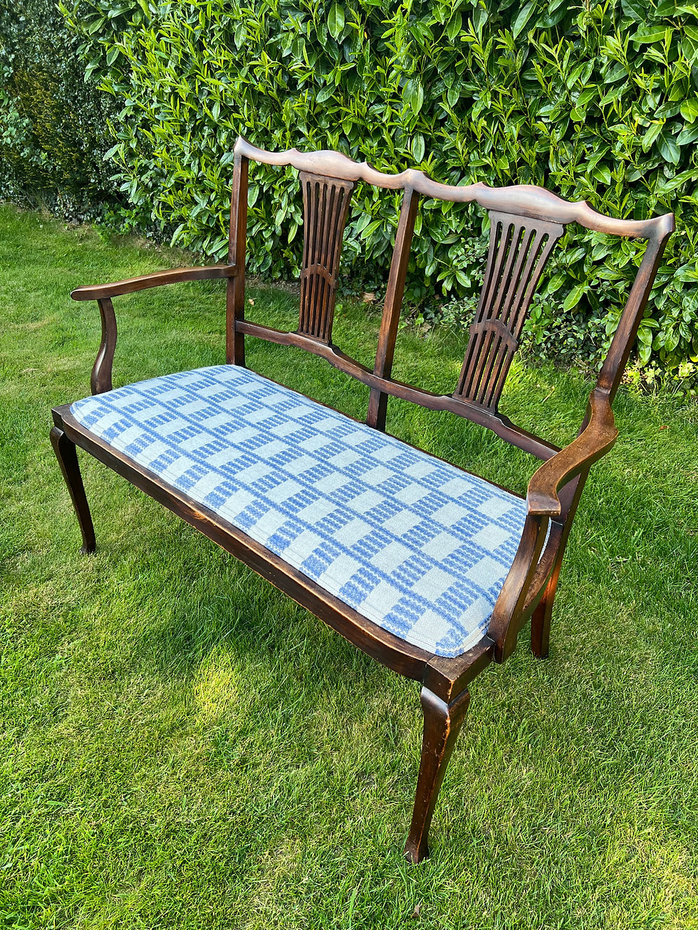 Thumbnail: Edwardian Mahogany Two-Seater Salon Sofa or Settee