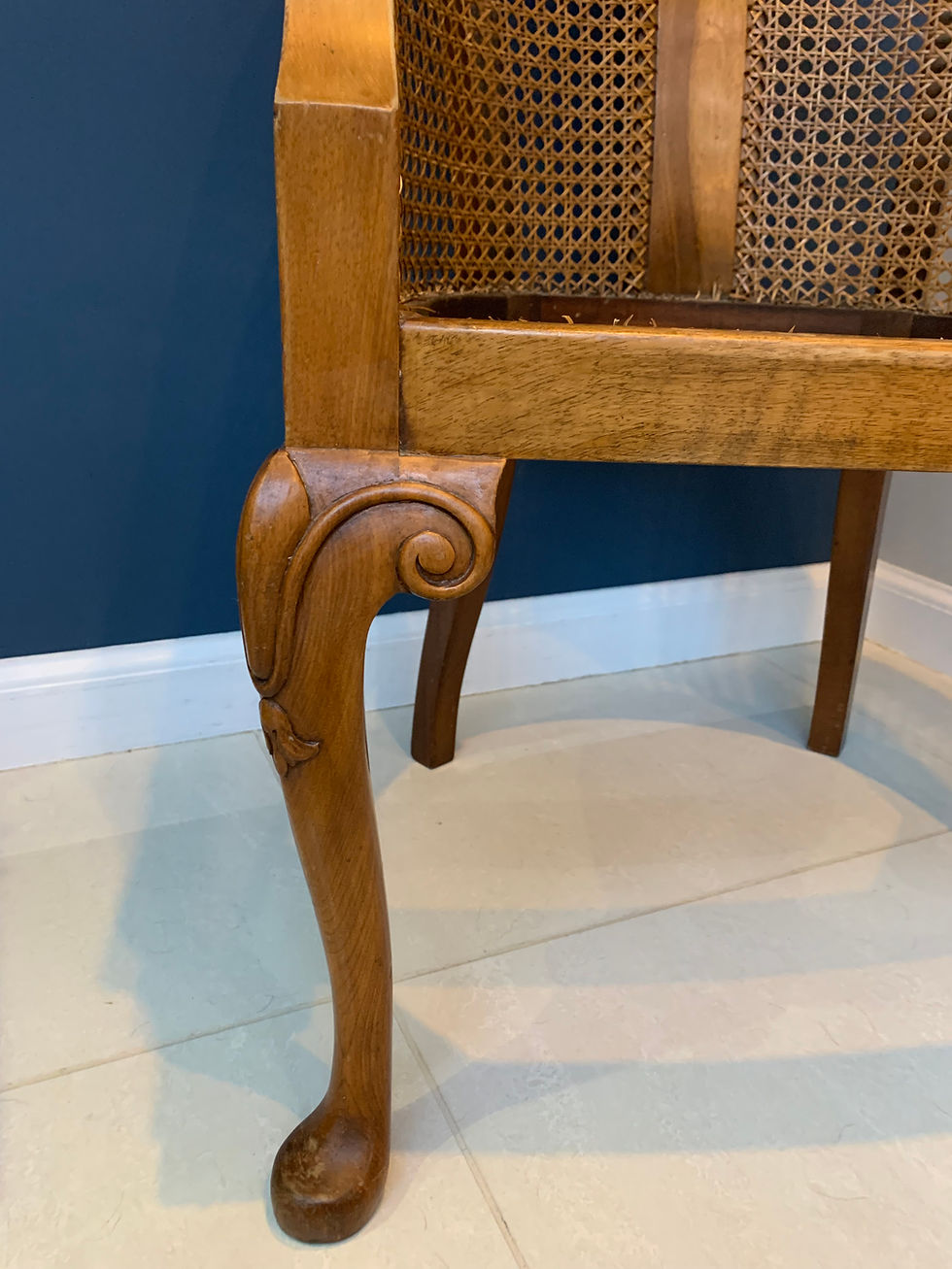 Thumbnail: Antique Walnut Bergère Library Chair