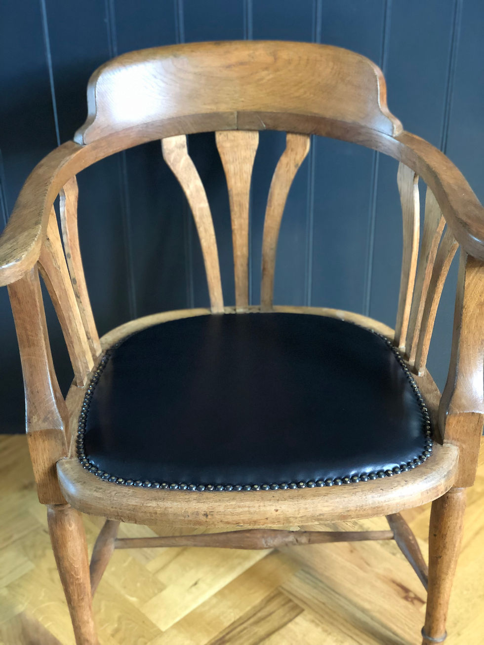 Thumbnail: Edwardian Oak Captain's Desk Chair